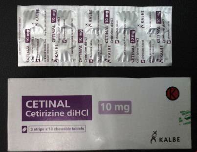 Harga Cetirizine - Cetinal obat kunyah